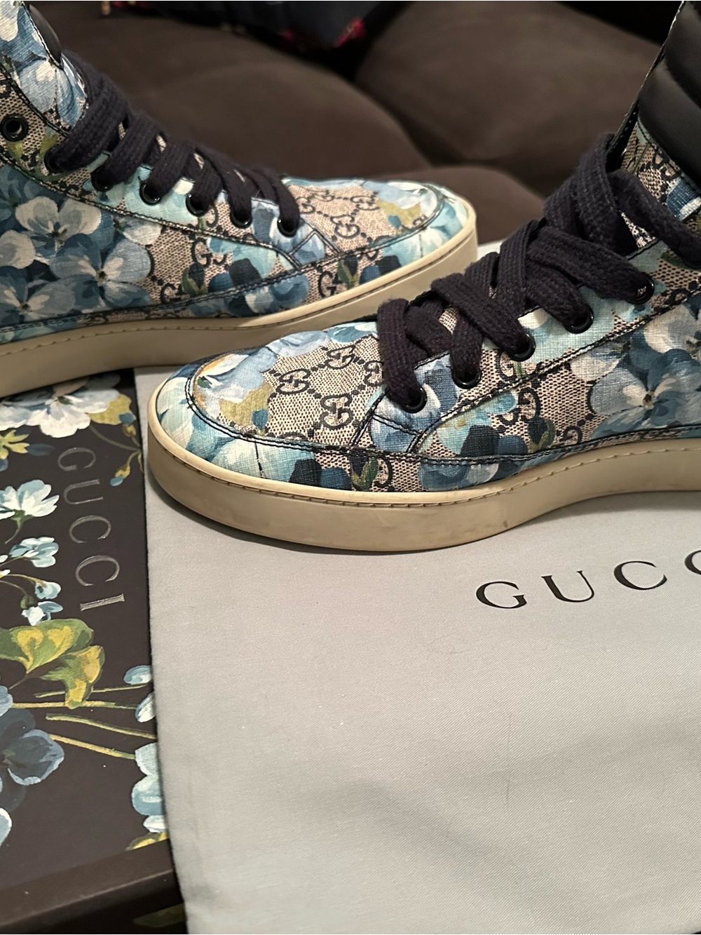 Gucci Blooms Blue High Tops - Gucci 10 (US 11) - Picture 4 of 5